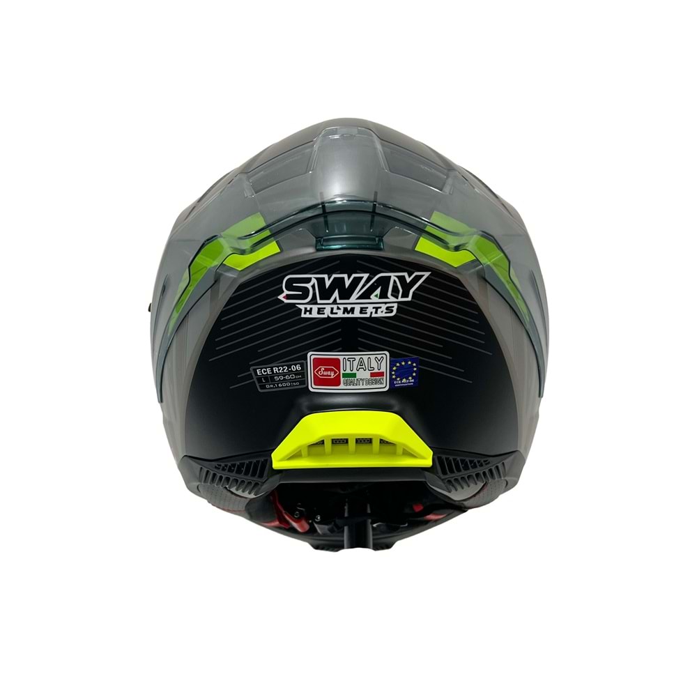 SWAY 865 GÜNEŞ GÖZLÜKLÜ KAPALI KASK - TİTANYUM SARI - L