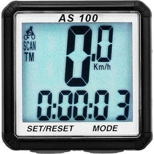 BİSİKLET DİJİTAL KM SAATİ AS 100 - TAIWAN (11 FONKSİYONLU)