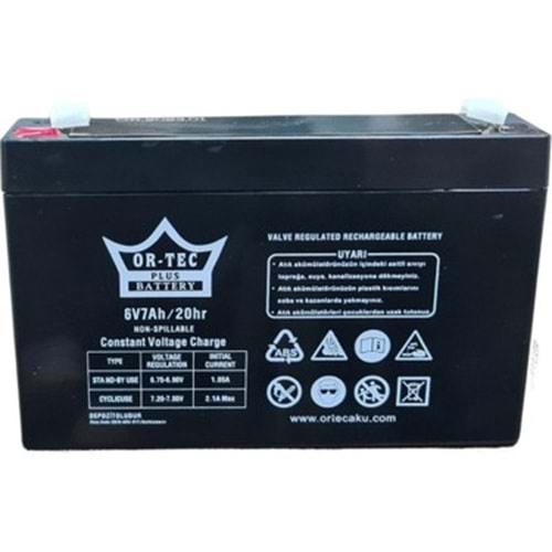 6V 7 AH PİL AKÜ ORTEC