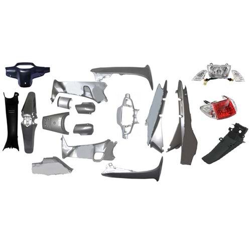 CUB LİFAN 110 KAPORTA SETİ GRİ FAR - STOP DAHİL