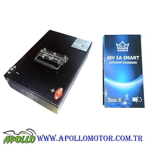 48 VOLT 15 AH LİTHİUM AKÜ ORTEC + ŞARJ ALETİ