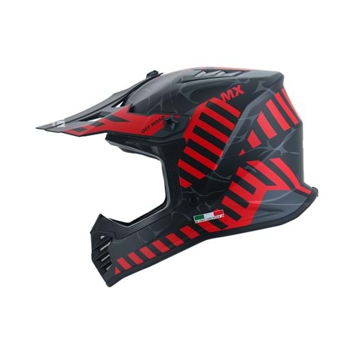 SWAY 618 ÇOCUK CROSS KASK ALERT SİYAH - KIRMIZI / L BEDEN