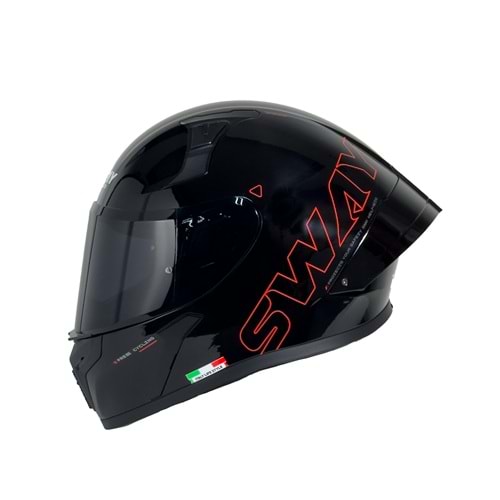 SWAY F 357 FULL FACE KASK - SİYAH - KIRMIZI - L
