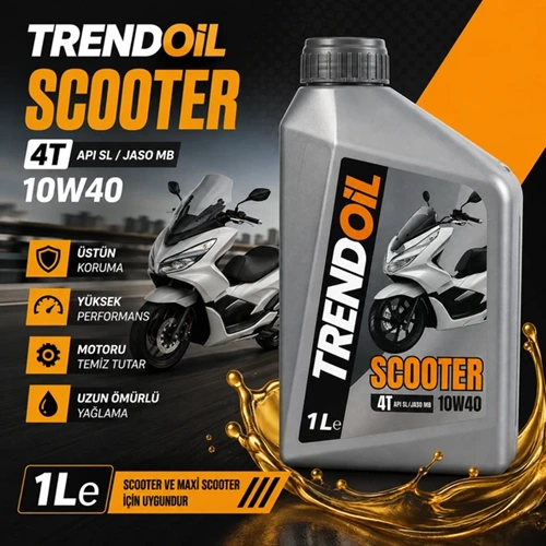 TRENDOİL SCOOTER PREM. 10 W 40 4T (1 LİTRE)