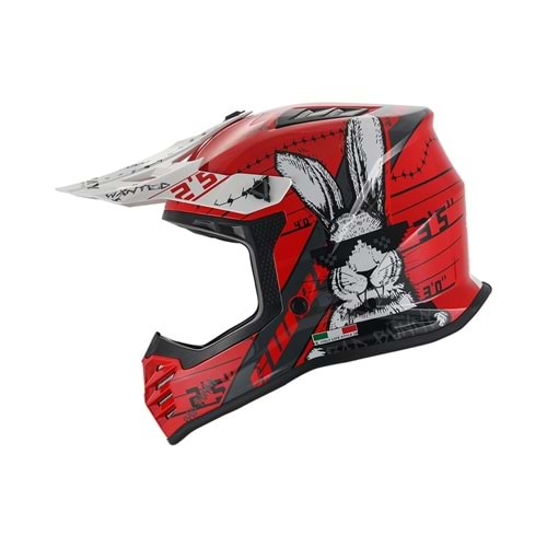 SWAY 618 ÇOCUK CROSS KASK BUNNY - KIRMIZI - BEYAZ - L