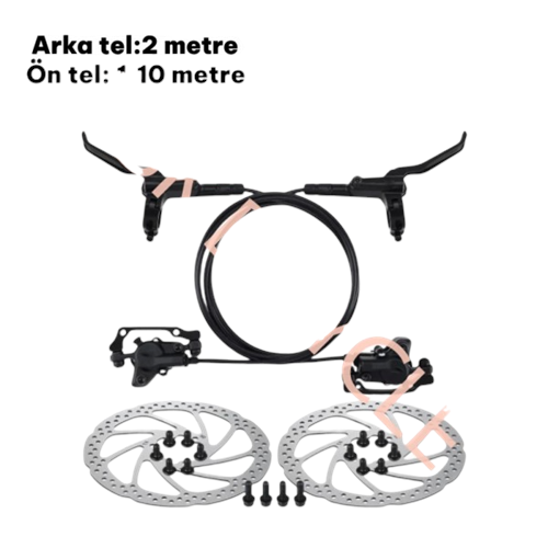E-BİKE HİDROLİK FREN TAKIMI 1.KALİTE - ARKA TEL (2 METRE)
