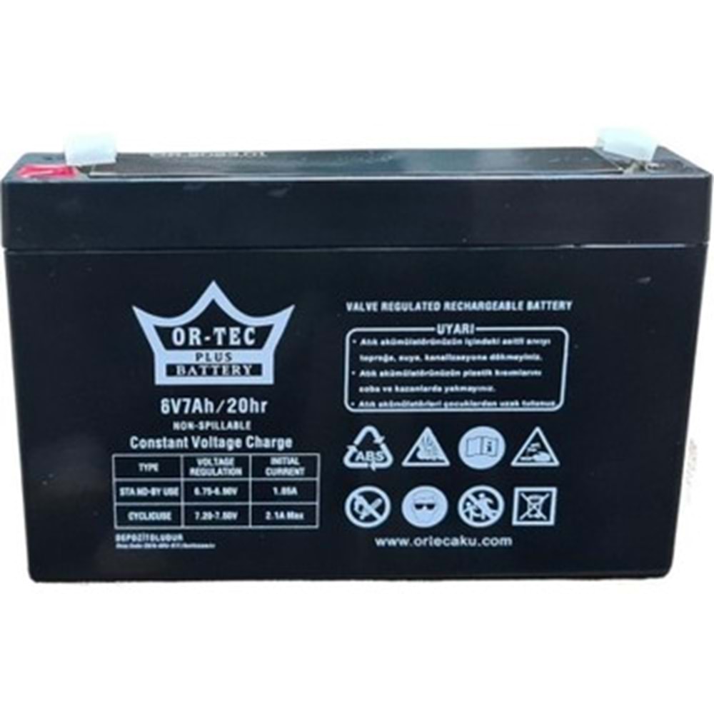 6V 7 AH PİL AKÜ ORTEC