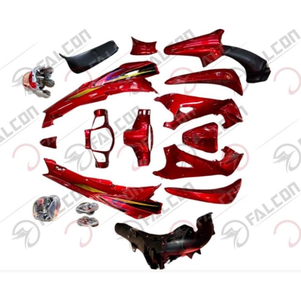 MOTORAN TORRO KAPORTA SETİ KIRMIZI (FAR + STOP) DAHİL