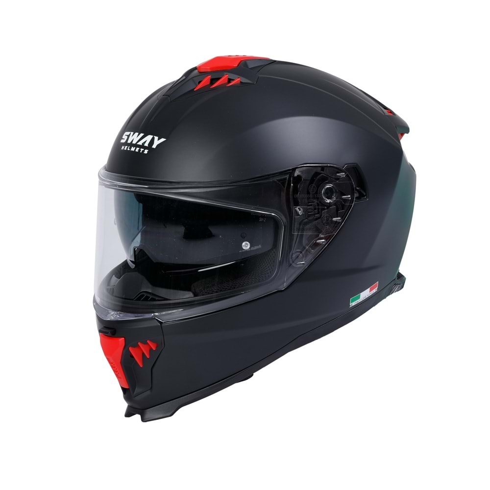 SWAY 865 GÜNEŞ GÖZLÜKLÜ KAPALI KASK - MAT SİYAH - L