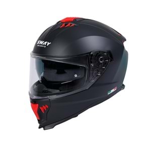 SWAY 865 GÜNEŞ GÖZLÜKLÜ KAPALI KASK - MAT SİYAH - L