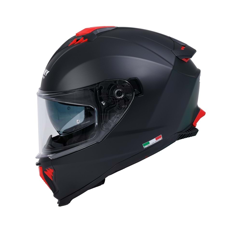 SWAY 865 GÜNEŞ GÖZLÜKLÜ KAPALI KASK - MAT SİYAH - L