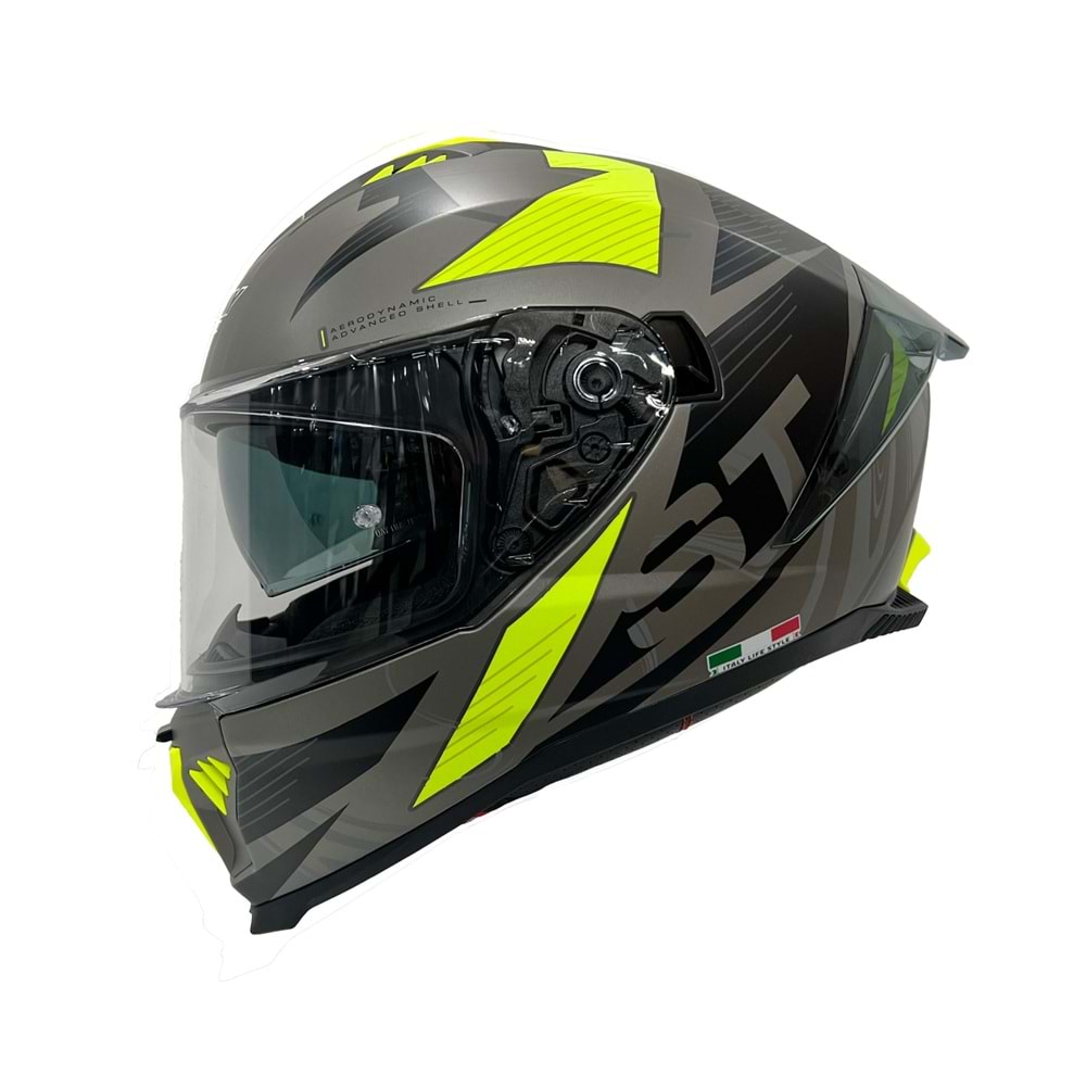 SWAY 865 GÜNEŞ GÖZLÜKLÜ KAPALI KASK - TİTANYUM SARI - L