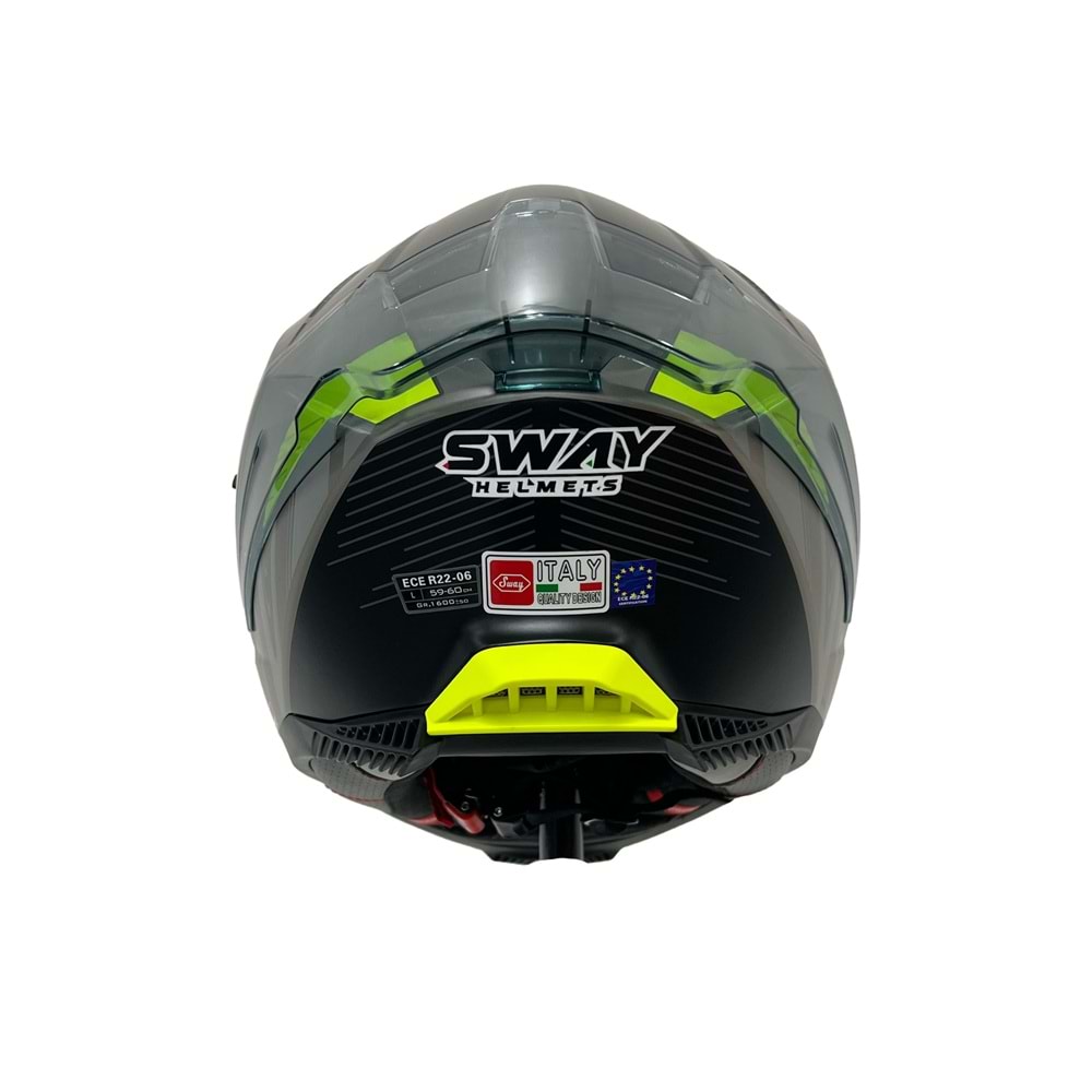 SWAY 865 GÜNEŞ GÖZLÜKLÜ KAPALI KASK - TİTANYUM SARI - L