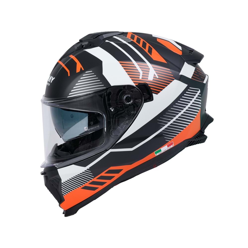 SWAY 865 GÜNEŞ GÖZLÜKLÜ KAPALI KASK - TURUNCU - L