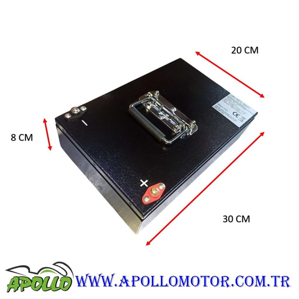 48 VOLT 15 AH LİTHİUM AKÜ ORTEC + ŞARJ ALETİ