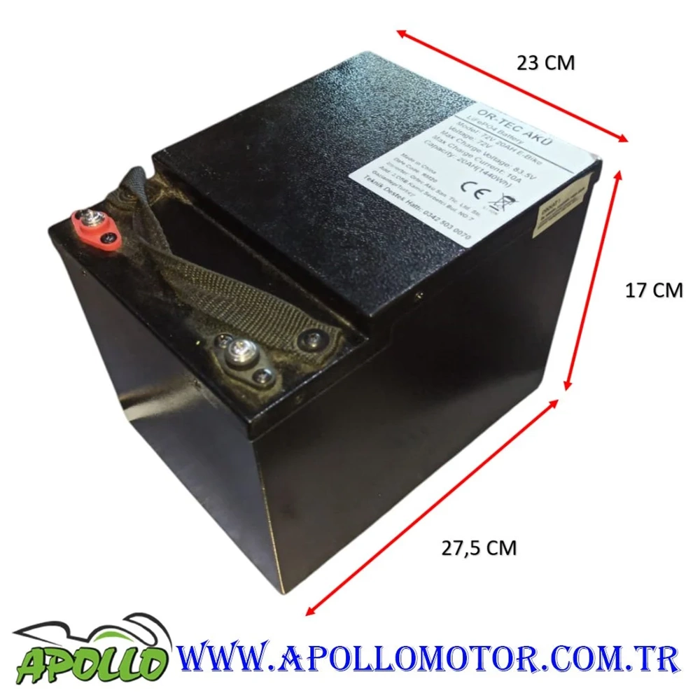 72 VOLT 20 AH LİTHİUM AKÜ ORTEC + ŞARJ ALETİ