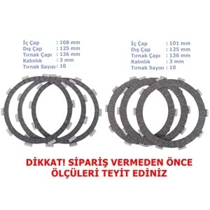CF MOTO 250 NK / 250 SR / 450 SR DEBRİYAJ BALATASI (3 + 3) - 10 TIRNAK /346