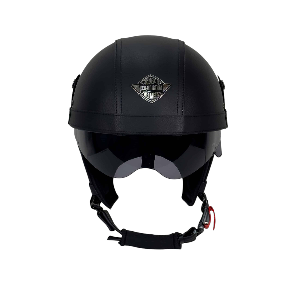 NAZI KASK DERİ SİYAH - L