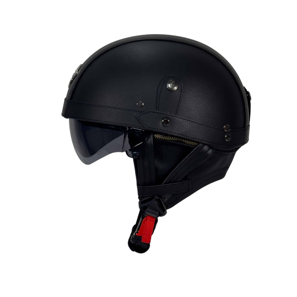 NAZI KASK DERİ SİYAH - XL