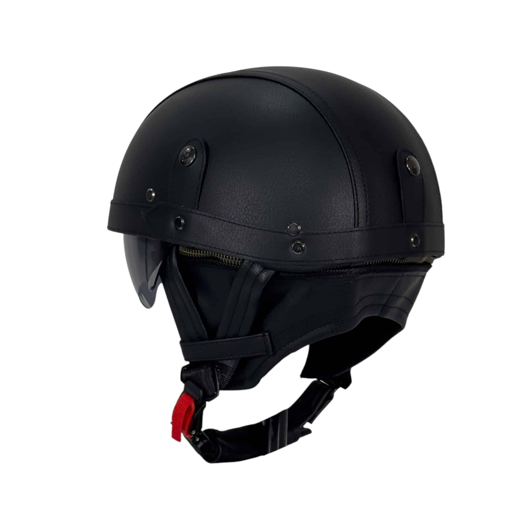 NAZI KASK DERİ SİYAH - XL