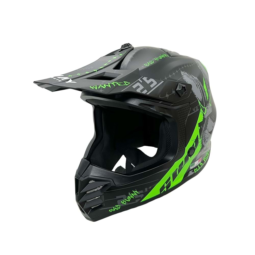 SWAY 618 ÇOCUK CROSS KASK BUNNY SİYAH - YEŞİL / L BEDEN