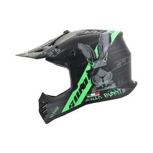 SWAY 618 ÇOCUK CROSS KASK BUNNY SİYAH - YEŞİL / XL BEDEN