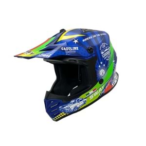 SWAY 618 ÇOCUK CROSS KASK GREED MAVİ - KIRMIZI / XL BEDEN