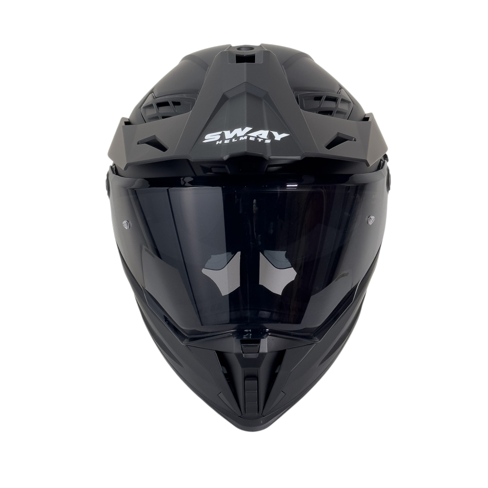 SWAY X65 CROSS KASK CAMLI GÜNEŞ VİZÖRLÜ MAT SİYAH - XXL BEDEN