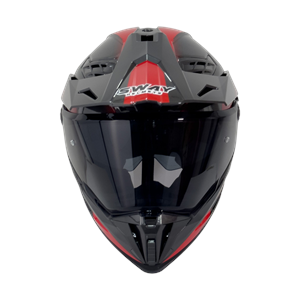 SWAY X65 CROSS KASK CAMLI GÜNEŞ VİZÖRLÜ BLOCK KIRMIZI - L BEDEN