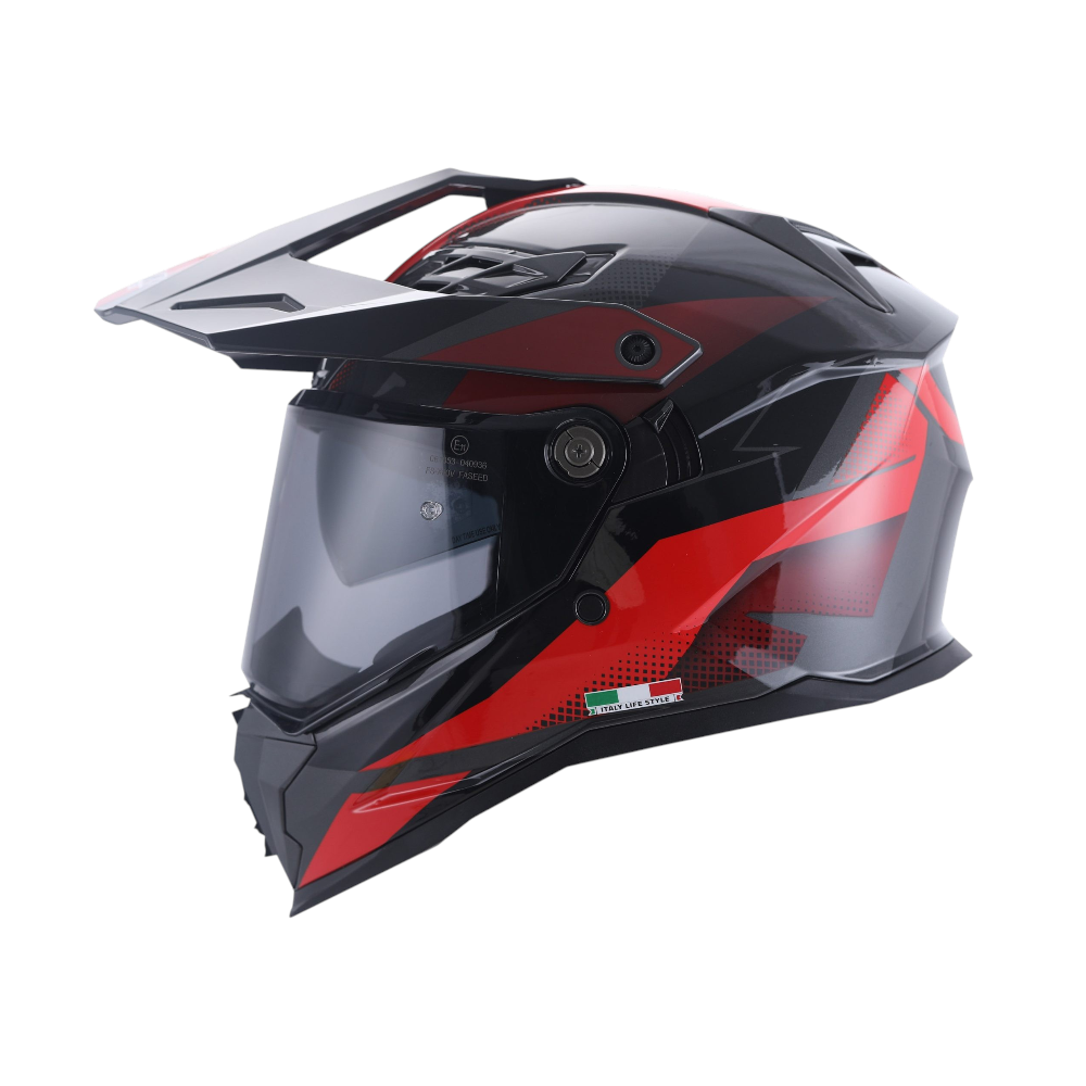 SWAY X65 CROSS KASK CAMLI GÜNEŞ VİZÖRLÜ BLOCK KIRMIZI - XL BEDEN