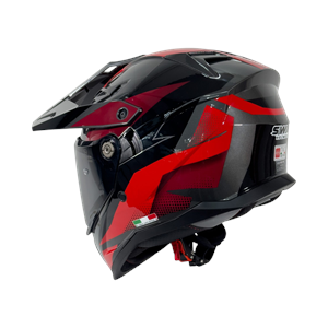 SWAY X65 CROSS KASK CAMLI GÜNEŞ VİZÖRLÜ BLOCK KIRMIZI - XL BEDEN