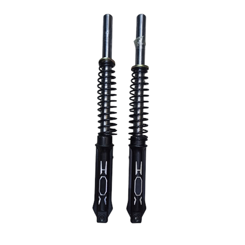 E-BİKE KASALI ÖN AMORTİSÖR TAKIMI - SİYAH KAMPANALI 76 CM / 43 MM