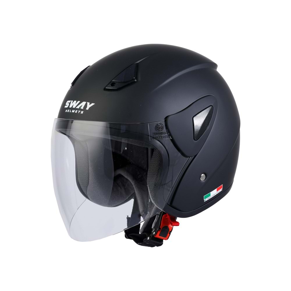 SWAY 733 YARIM KASK MAT SİYAH - L