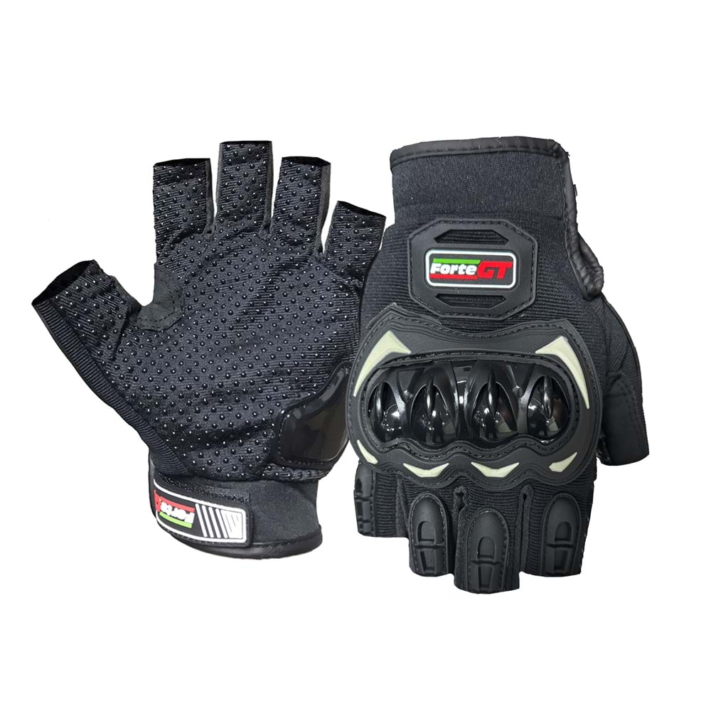 GT 10 PRO FORTE GT PARMAKSİZ ELDİVEN KORUMALI (CE BELGELİ) - SİYAH - XL