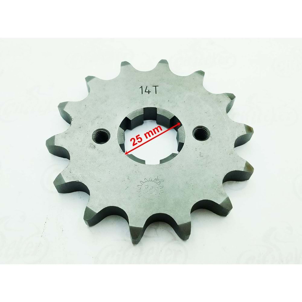 ATV ÖN DİŞLİ 530 - 14 T İÇ 25 mm 2 DELİKLİ