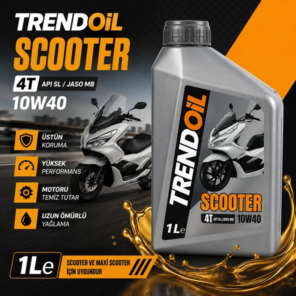 TRENDOİL SCOOTER PREM. 10 W 40 4T (1 LİTRE)