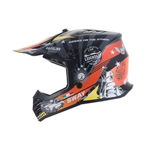 SWAY 618 ÇOCUK CROSS KASK GASOLINE - TURUNCU - GRİ - SARI - L