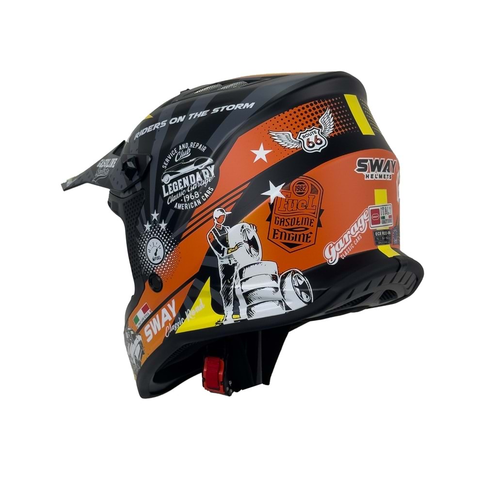 SWAY 618 ÇOCUK CROSS KASK GASOLINE - TURUNCU - GRİ - SARI - L