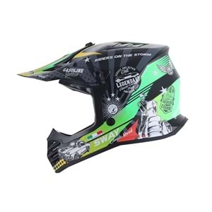 SWAY 618 ÇOCUK CROSS KASK GASOLINE - YEŞİL - GRİ - KIRMIZI - L