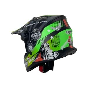 SWAY 618 ÇOCUK CROSS KASK GASOLINE - YEŞİL - GRİ - KIRMIZI - L