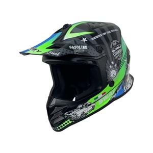 SWAY 618 ÇOCUK CROSS KASK GASOLINE - YEŞİL - GRİ - MAVİ - L