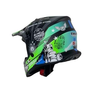 SWAY 618 ÇOCUK CROSS KASK GASOLINE - YEŞİL - GRİ - MAVİ - L