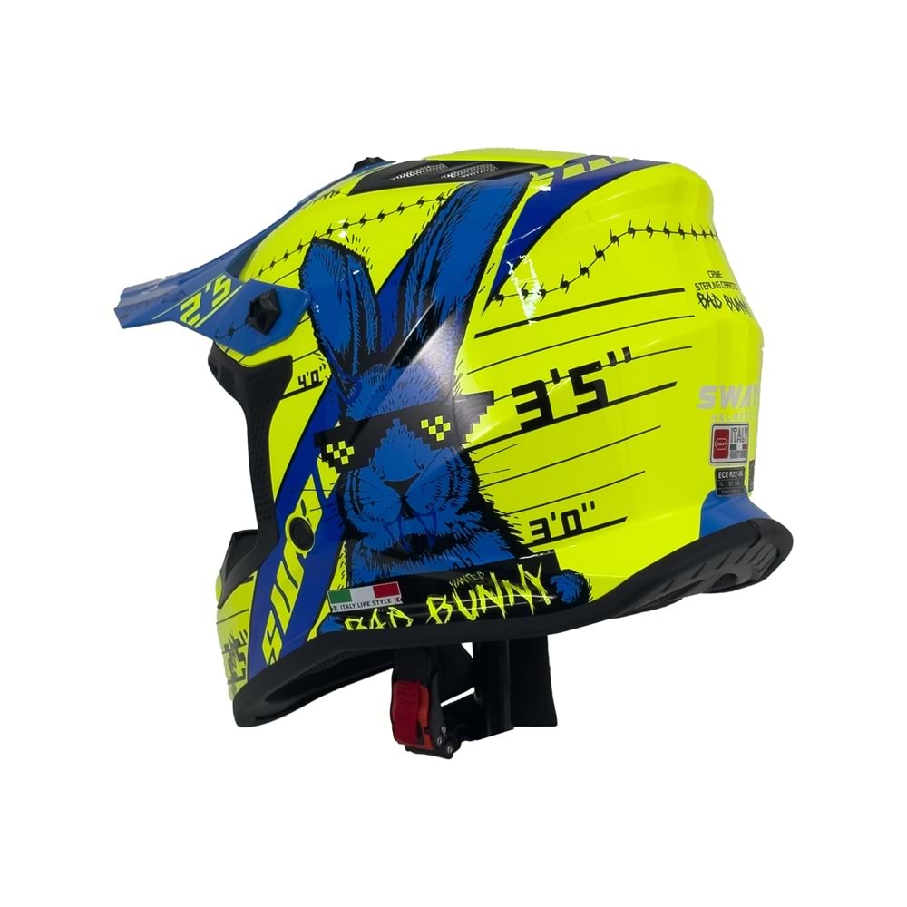SWAY 618 ÇOCUK CROSS KASK BUNNY - SARI - MAVİ - L
