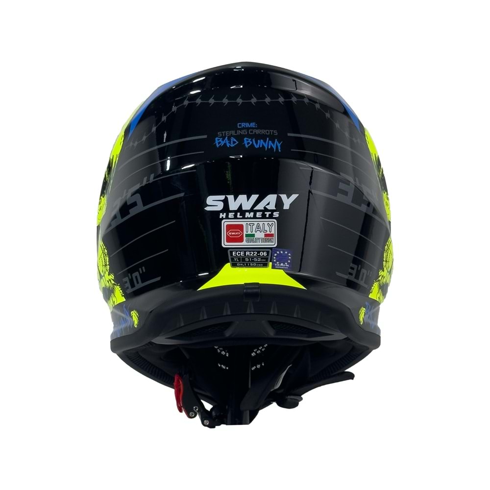 SWAY 618 ÇOCUK CROSS KASK BUNNY - SİYAH - MAVİ - L