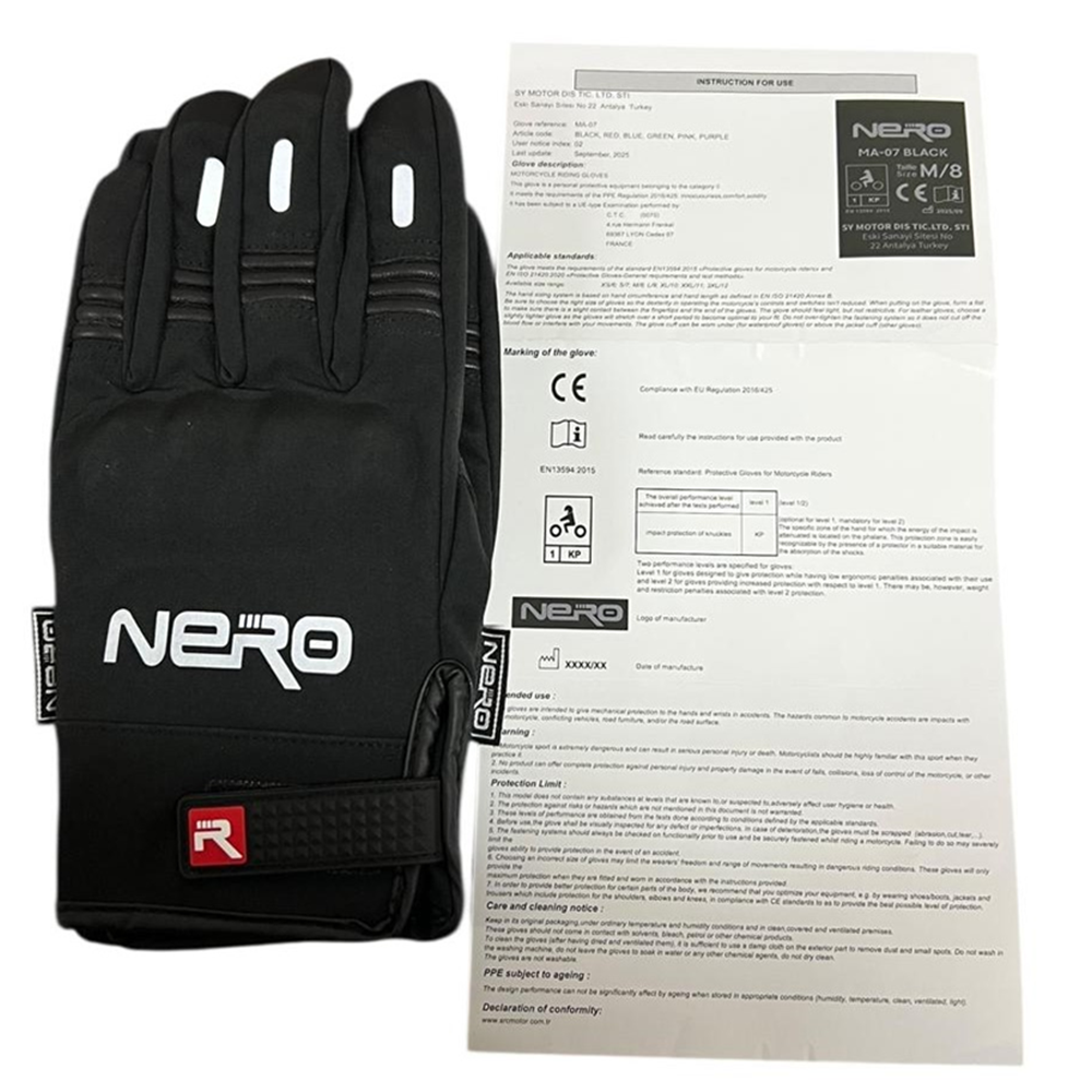 ELDİVEN NERO (XL)(CE-BELGELİ / ONAYLI)