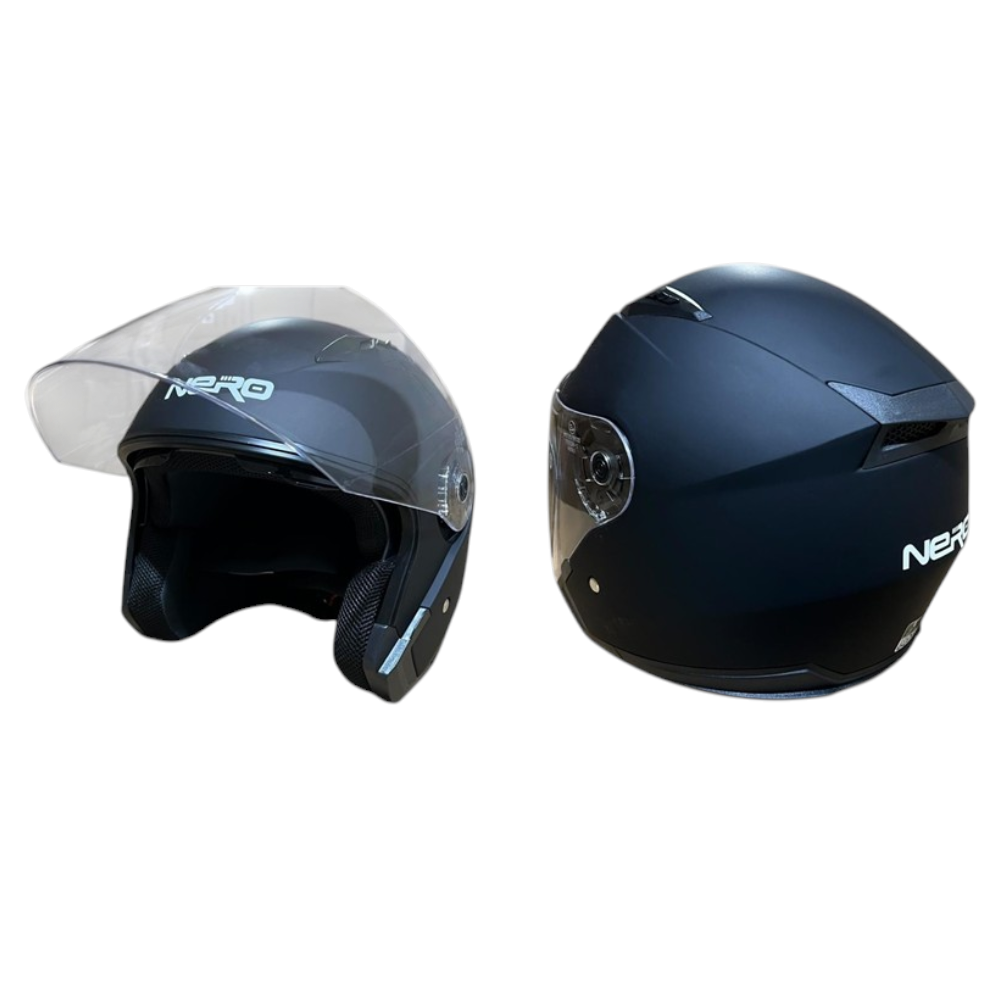 NERO KASK ÇENESİZ 528-1 MAT SİYAH (L) (MANUEL VİZÖR)