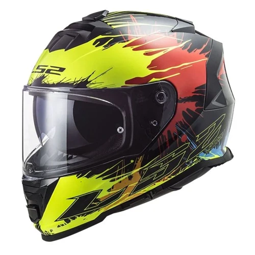 LS2 STORM 2 DROP SİYAH-SARI-KIRMIZI KASK XL