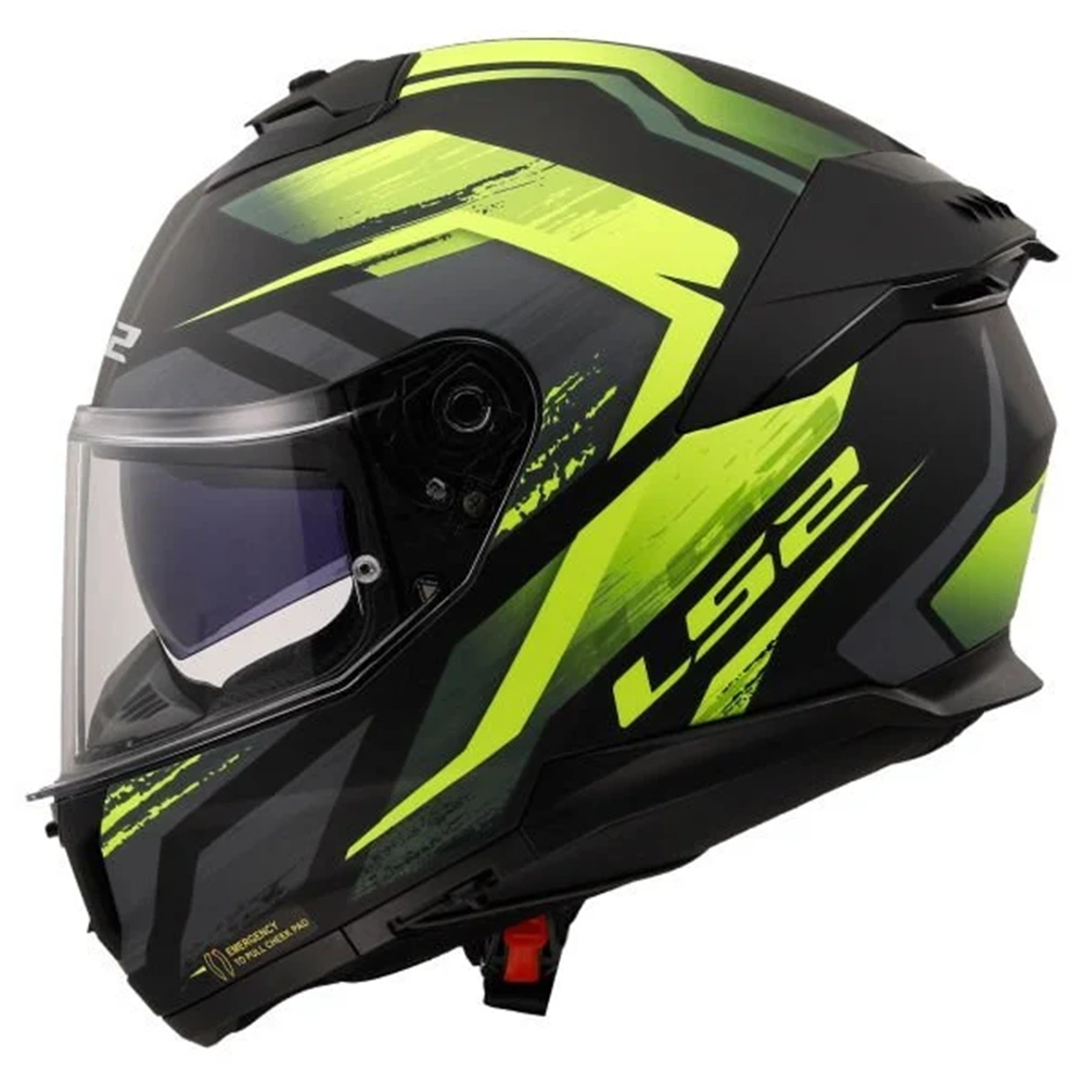LS2 STREAM 2 FURY MAT SİYAH-GRİ-NEON SARI KASK XL